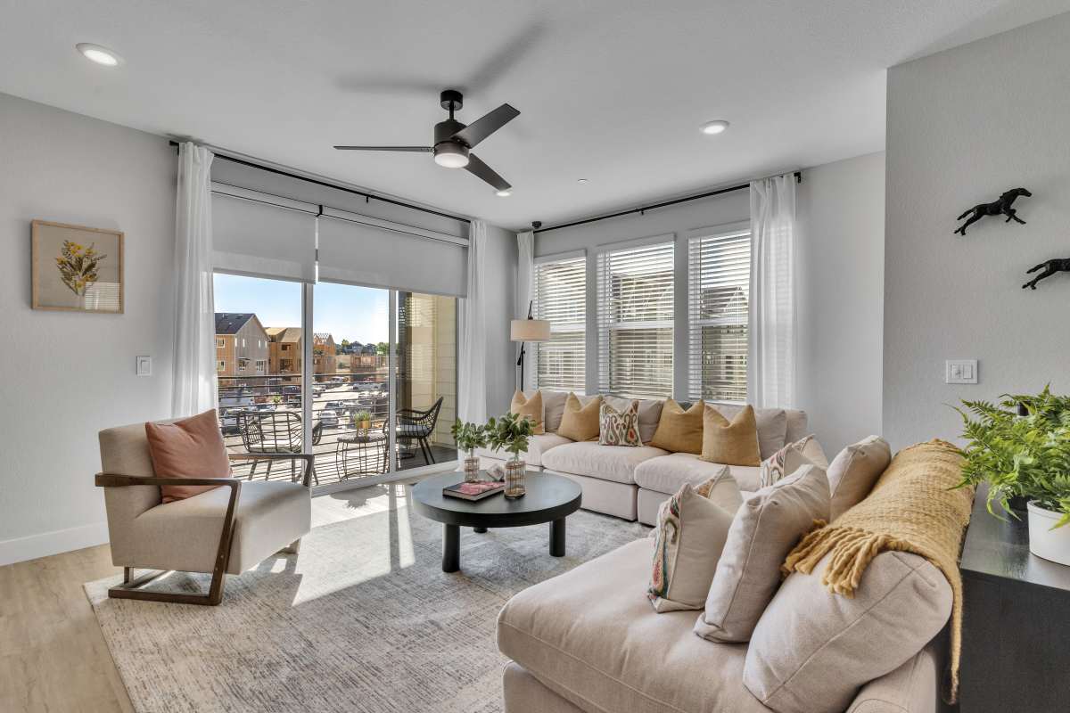 Living room featuring natural light 