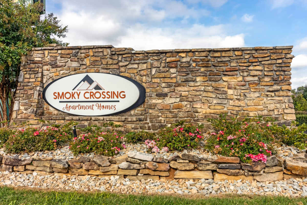 Property sign board at Smoky Crossing, Seymour, Tennessee