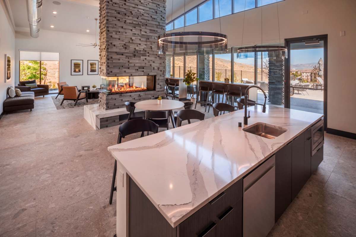 Community kitchen at The Overlook at Keystone Canyon in Reno, Nevada