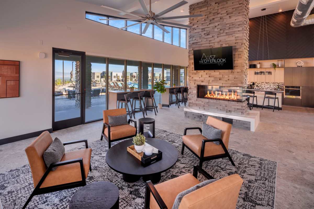 Community indoor lounge at The Overlook at Keystone Canyon in Reno, Nevada