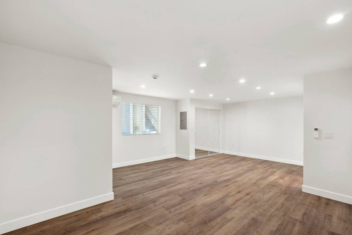 Large area with wood-style flooring at Los Feliz Village in Los Angeles, California