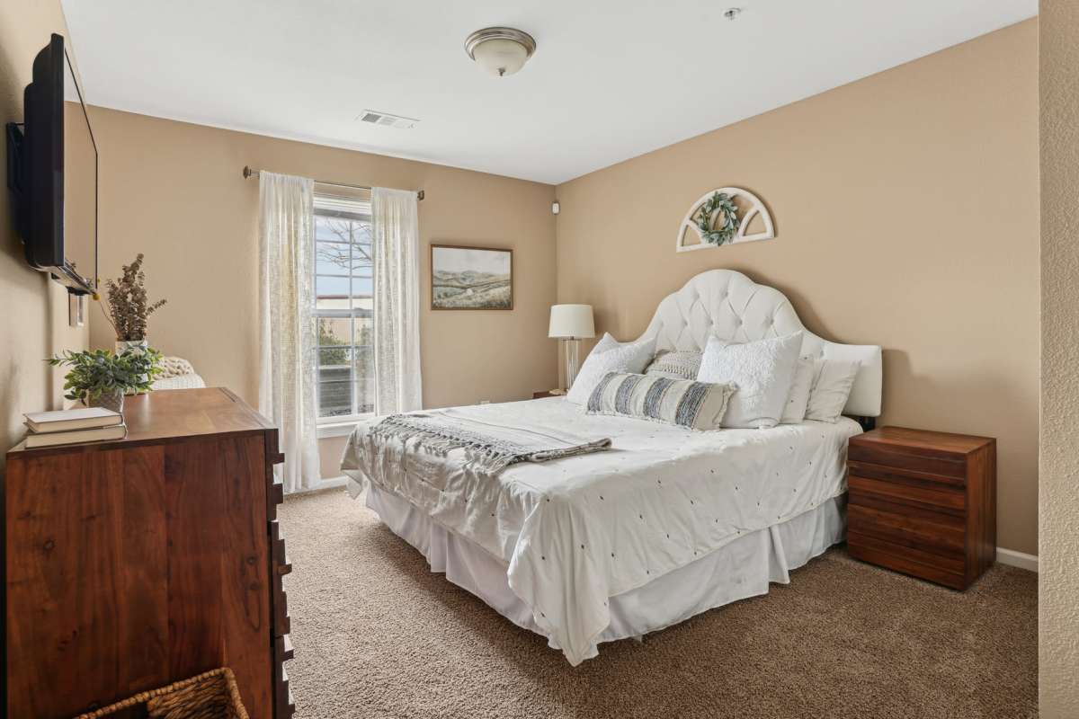 Model bedroom at Overlook At Allensville, Sevierville, Tennessee