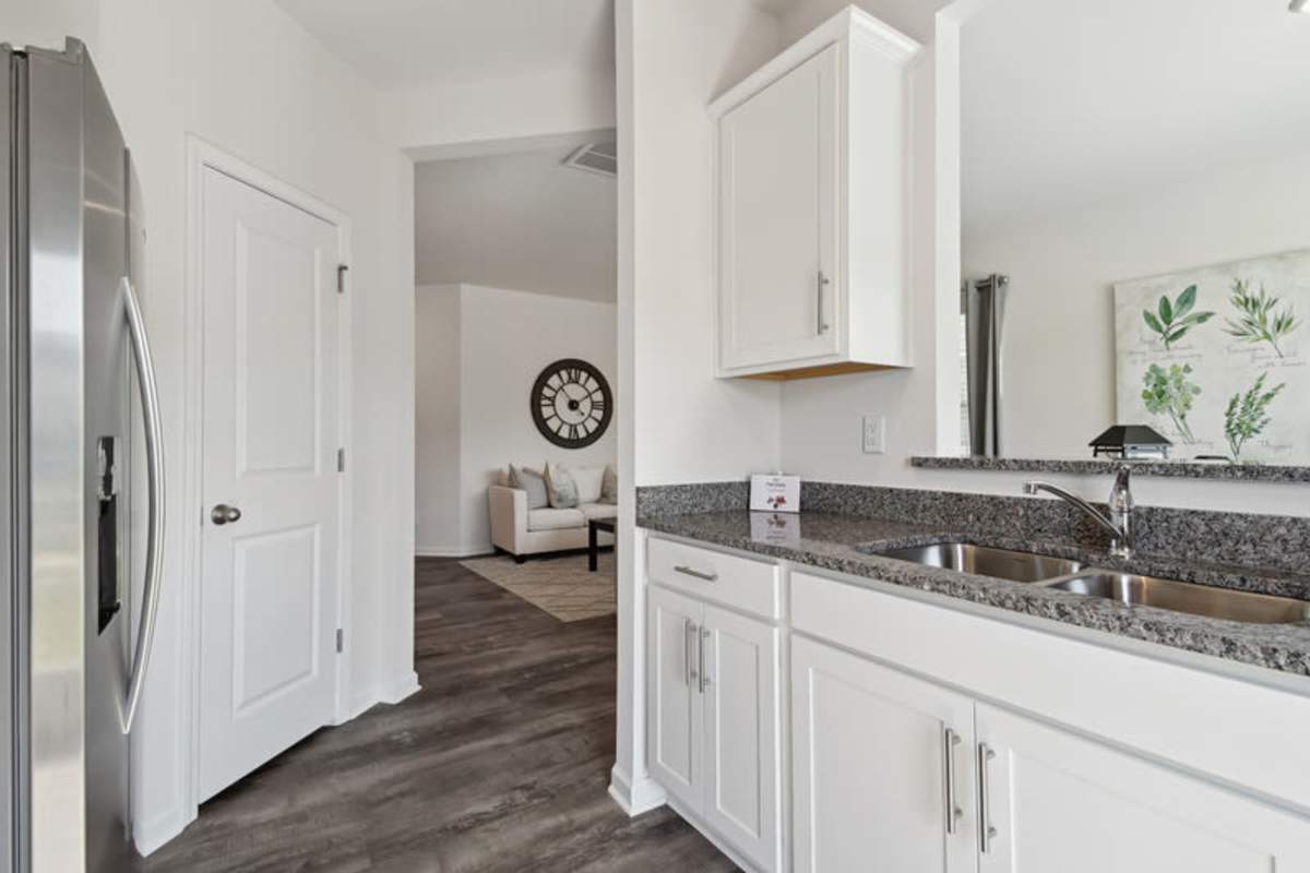 Apartment kitchen at Norman Ridge Townhomes in Terrell, North Carolina