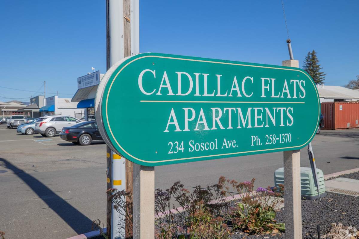 Property sign at Cadillac Flats in Napa, California