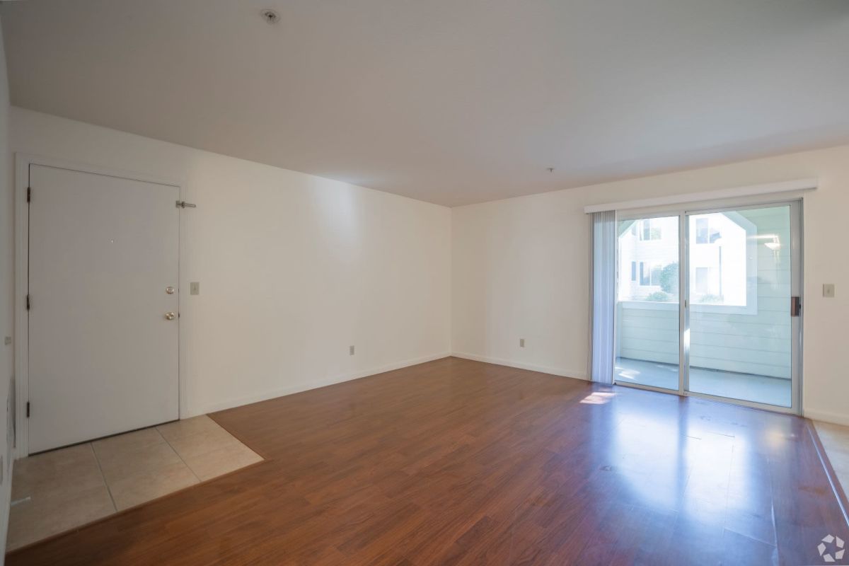 Wood-style flooring in an apartment at Cadillac Flats in Napa, California
