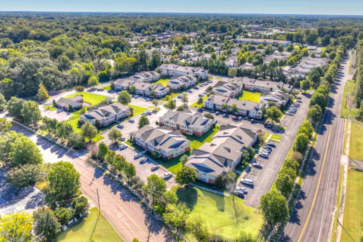 Aerial view at Atlas at Goodlett Farms in Cordova, Tennessee