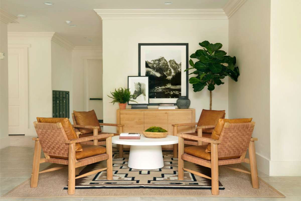 Seating area with center table at Sugar Flats in Salt Lake City, Utah