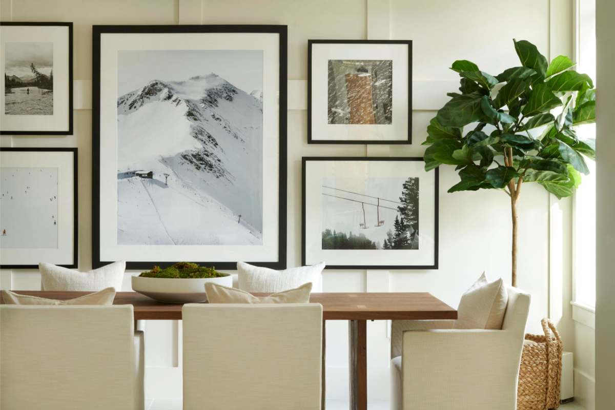 Dining area with large window at Sugar Flats in Salt Lake City, Utah