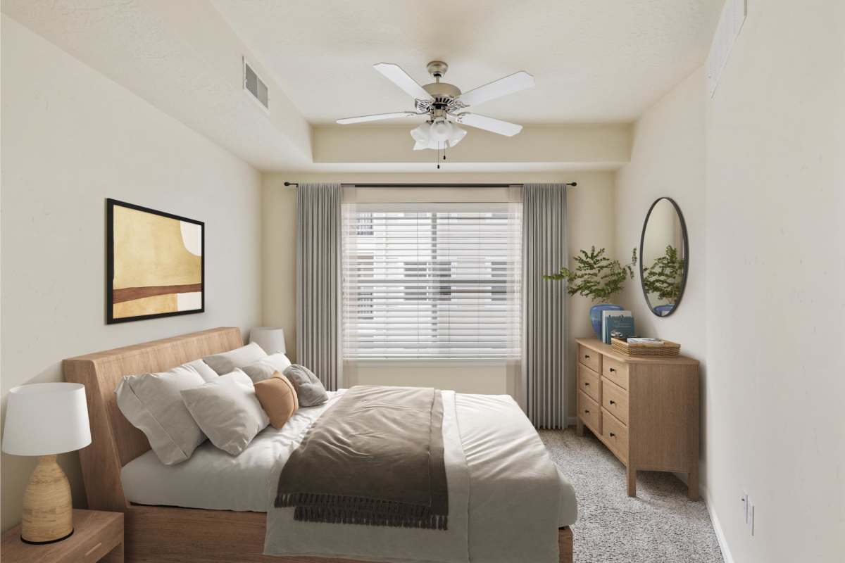 Bedroom with dresser at Sugar Flats in Salt Lake City, Utah