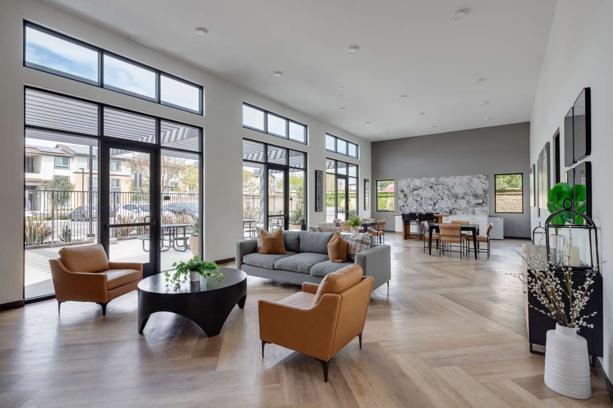 View amenities like our clubhouse at Village at First in Gilroy, California