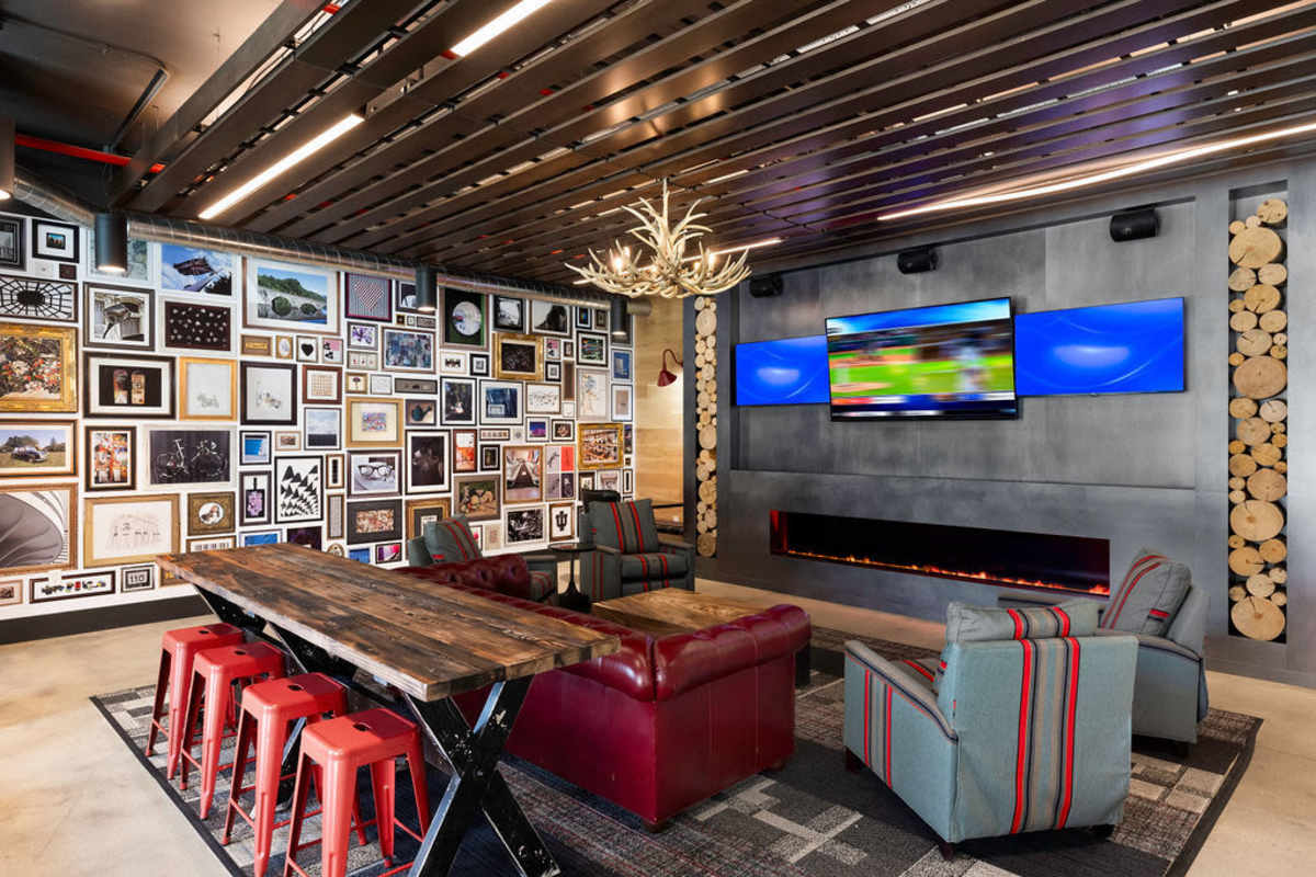 TV area at Atlas on 17th in Bloomington Indiana