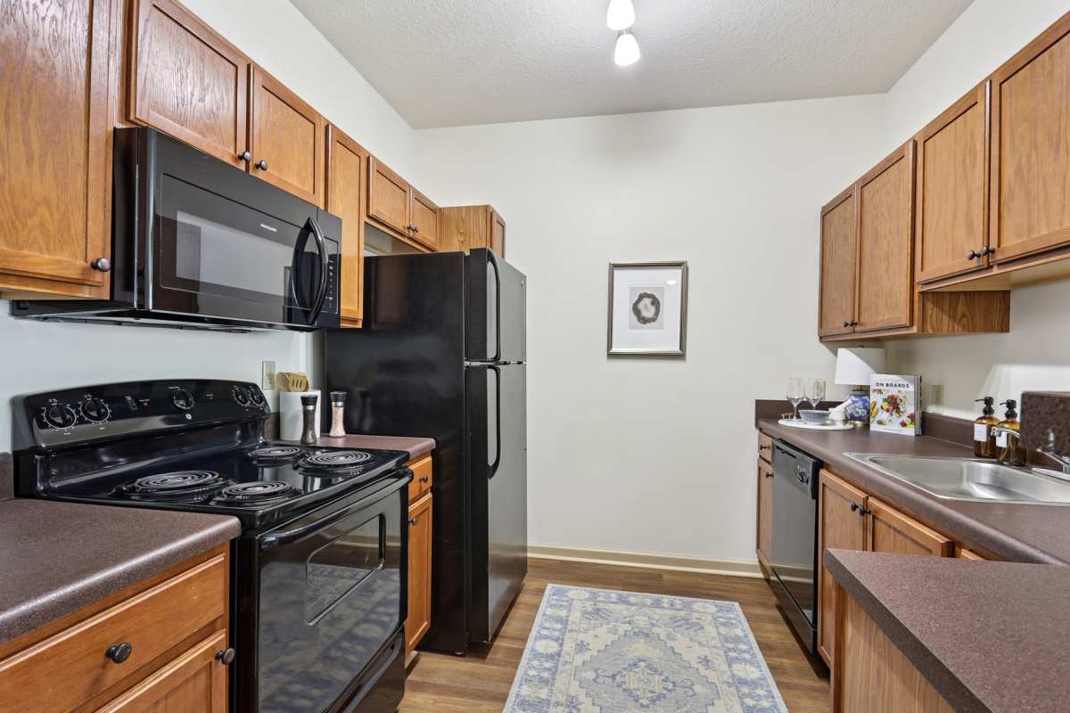 Apartment kitchen at Tattersall Village in Hinesville, Georgia
