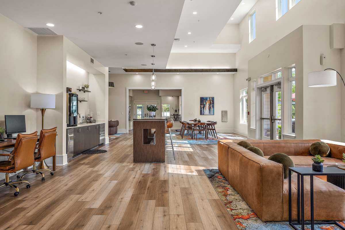 Kitchenette seating at University Orchard in Salisbury, Maryland