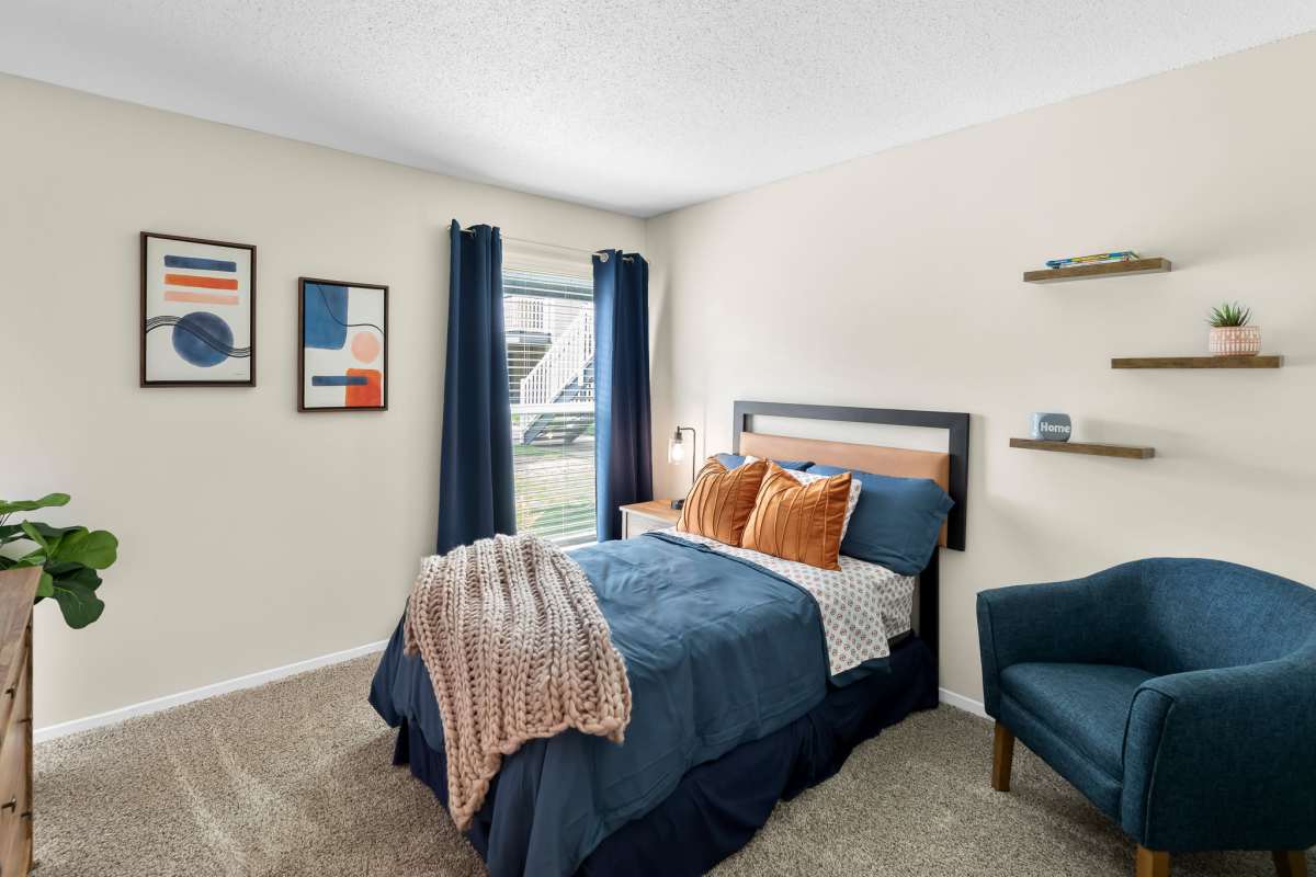 Model bedroom at Legacy on Lynnfield in Memphis, Tennessee