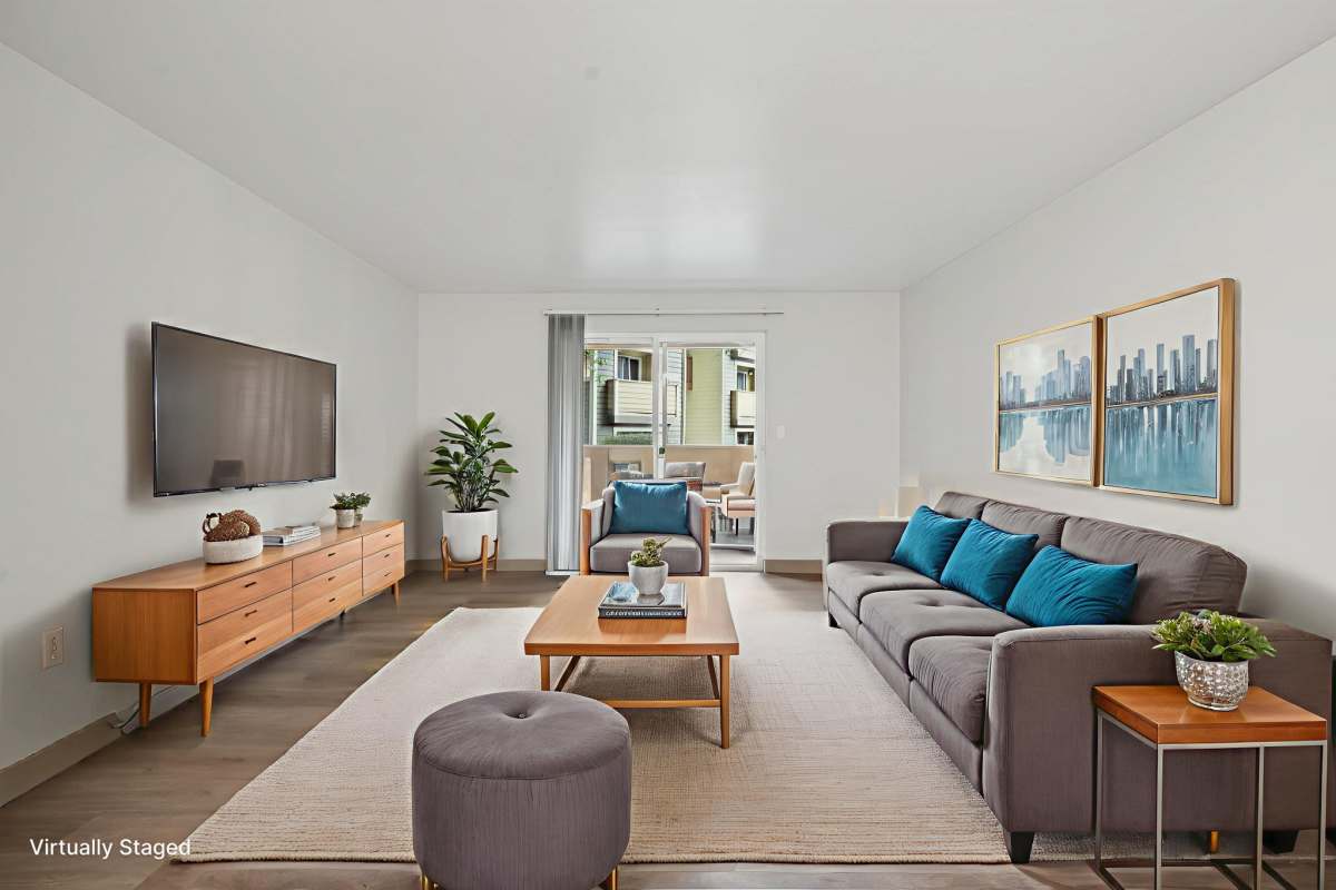 Staged Living Room at Arnada Pointe in Vancouver, Washington