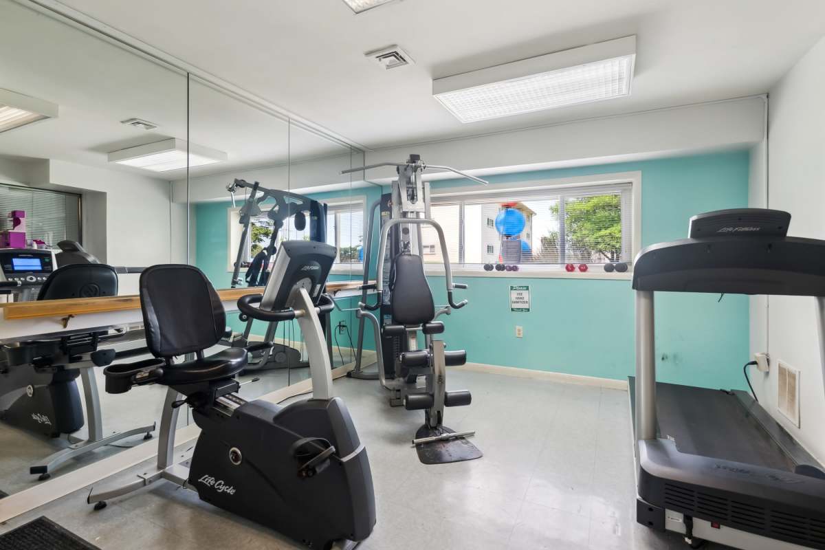 Fitness center with equipment at Suburban Park in York, Pennsylvania