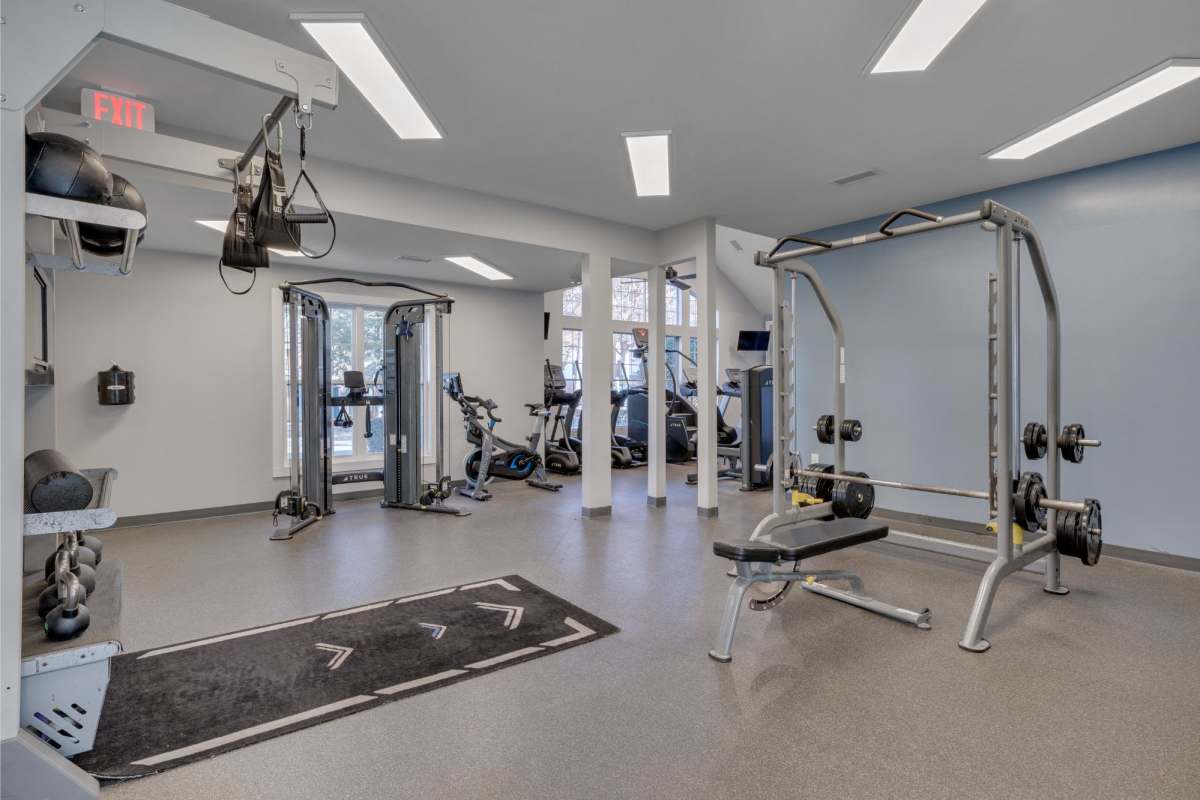 Community fitness center at Trailwood Crossing Apartments in Raleigh,North Carolina