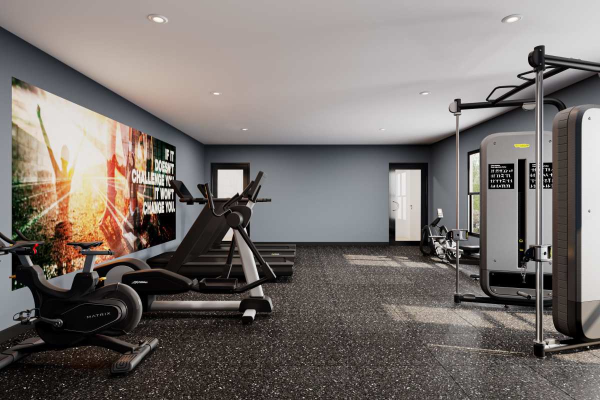 Rendering of future fitness center at Atlas at St. George in Baton Rouge, Louisiana
