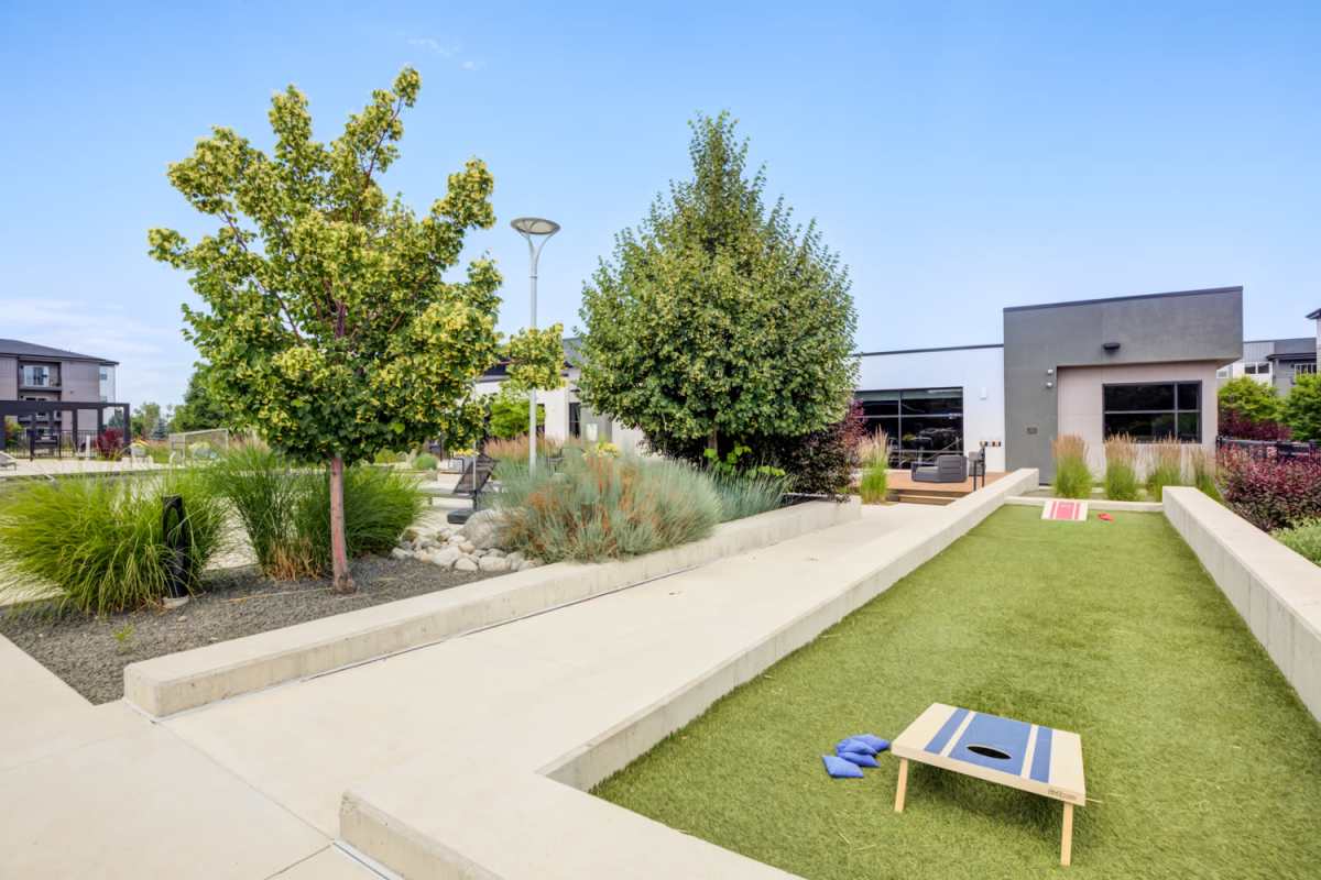 Cornhole at The Wyatt Apartments in Fort Collins, Colorado