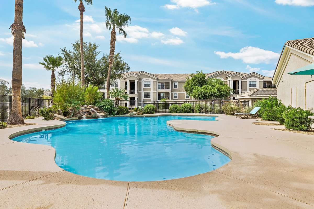 Swimming pool at Tierra Antigua Apartments in Mesa, Arizona