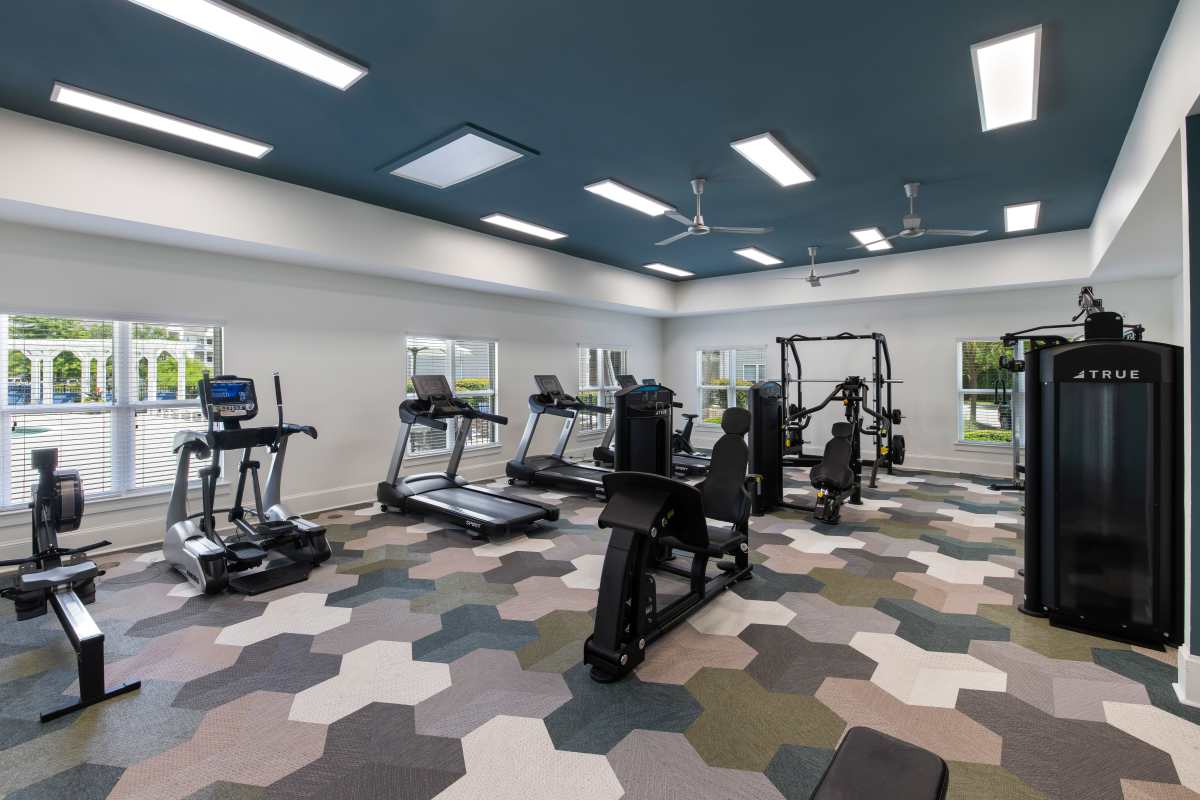 Fitness center at The Apartments at Shade Tree in Johns Island, South Carolina