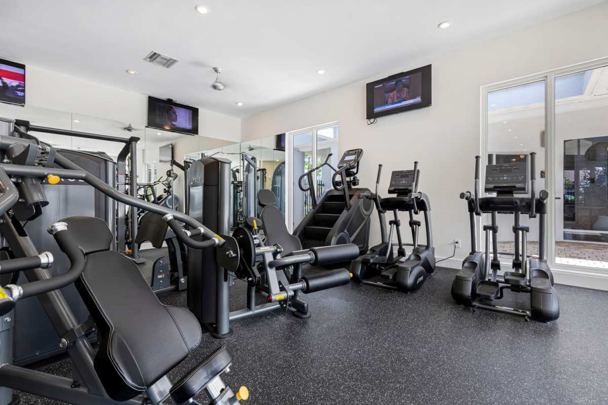 Community fitness center at Centro at Davie Apartments in Davie,Florida