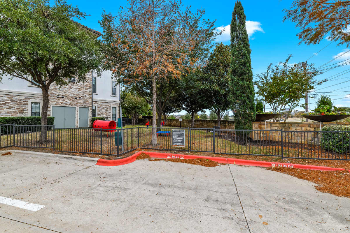 Dog park at Serene at La Villita in Irving, Texas