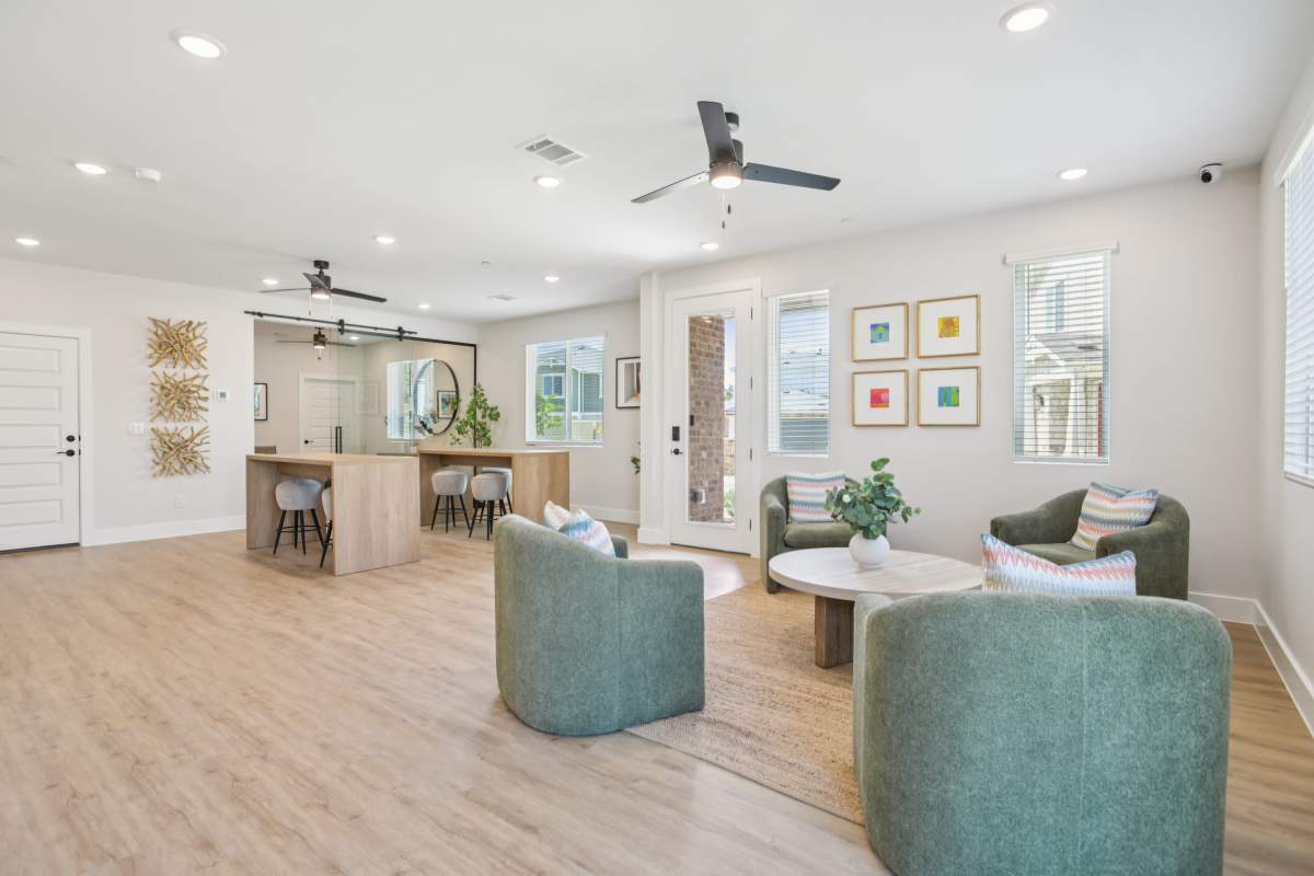 Lounge area at BB Living Sweetwater Crossing in Bee Cave, Texas