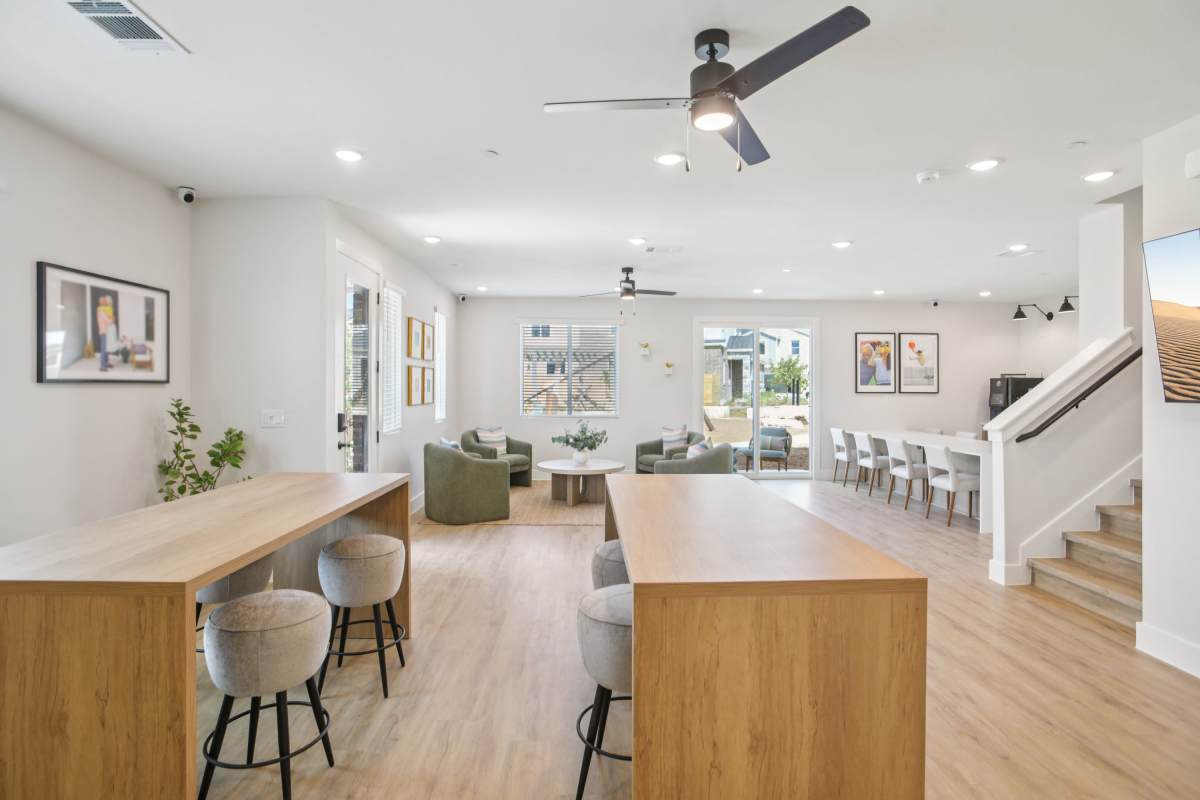Community kitchen at BB Living Sweetwater Crossing in Bee Cave, Texas