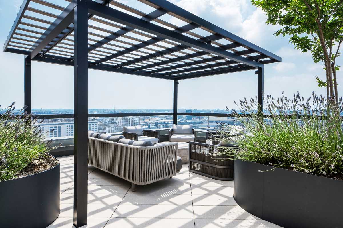 Rendering apartment entrance at 8 Court Square in Long Island City, New York