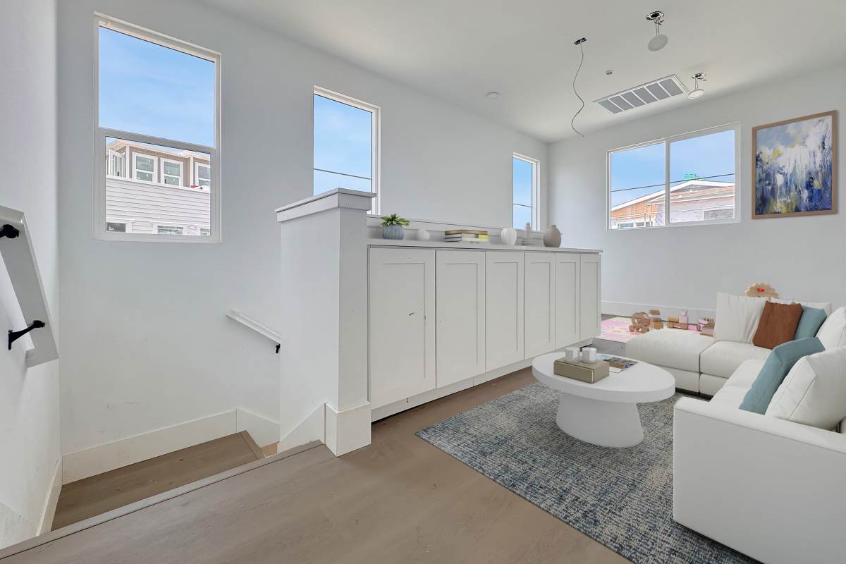 Living space at Tower24 Ponto Beach in Carlsbad, California