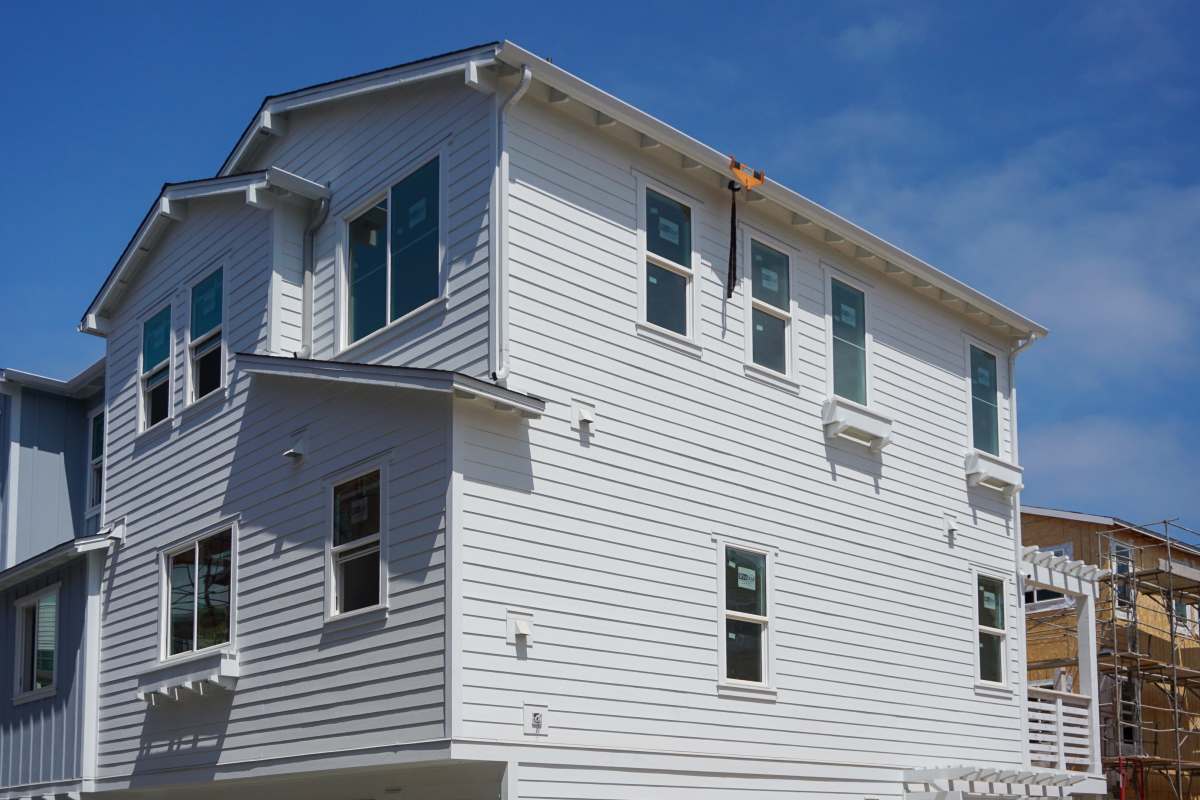 White home exterior at Tower24 Ponto Beach in Carlsbad, California