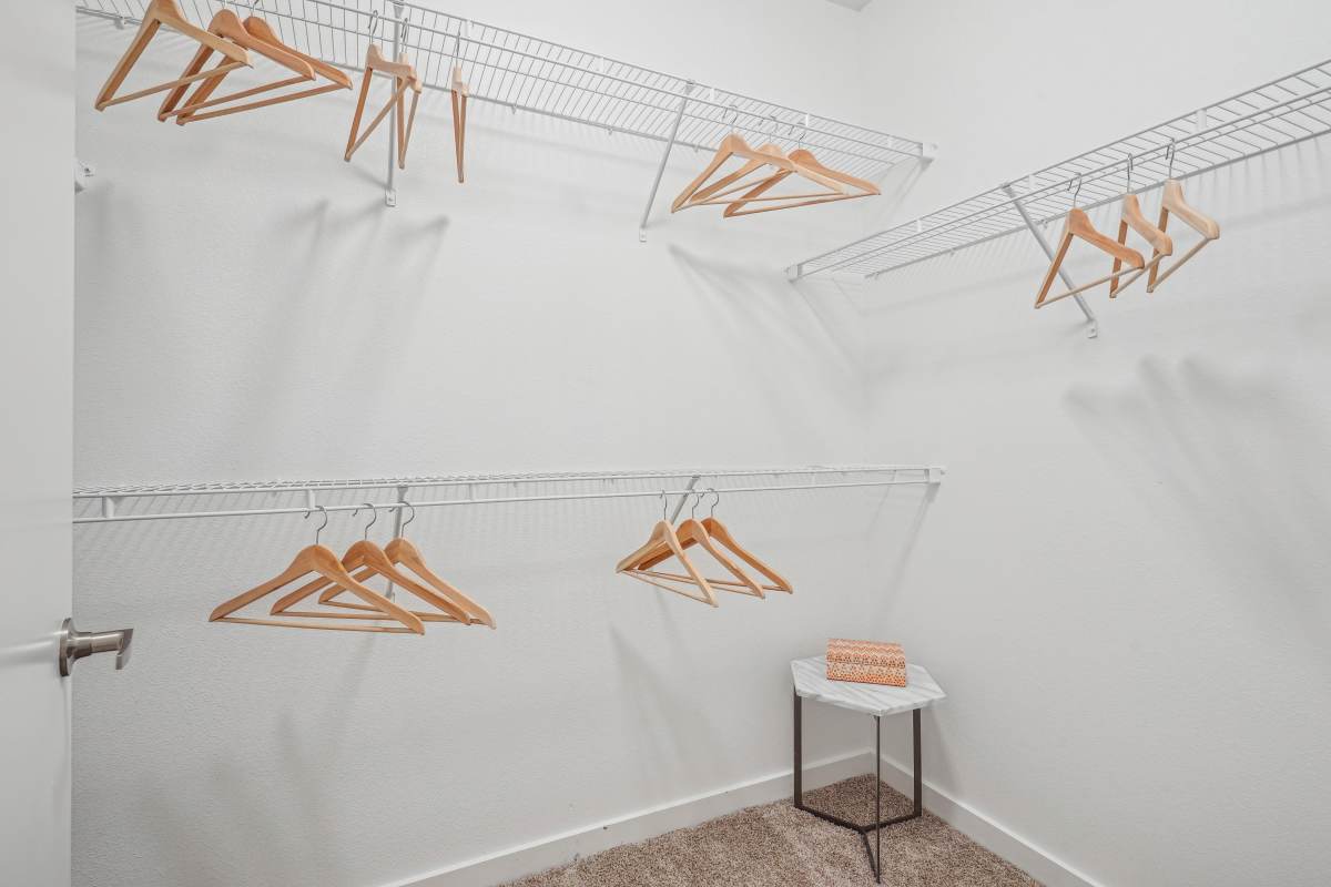 Spacious closets at Century Medical District, Dallas, Texas