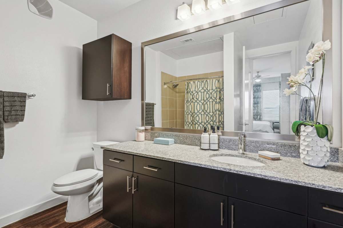 Model bathroom at Century Medical District, Dallas, Texas