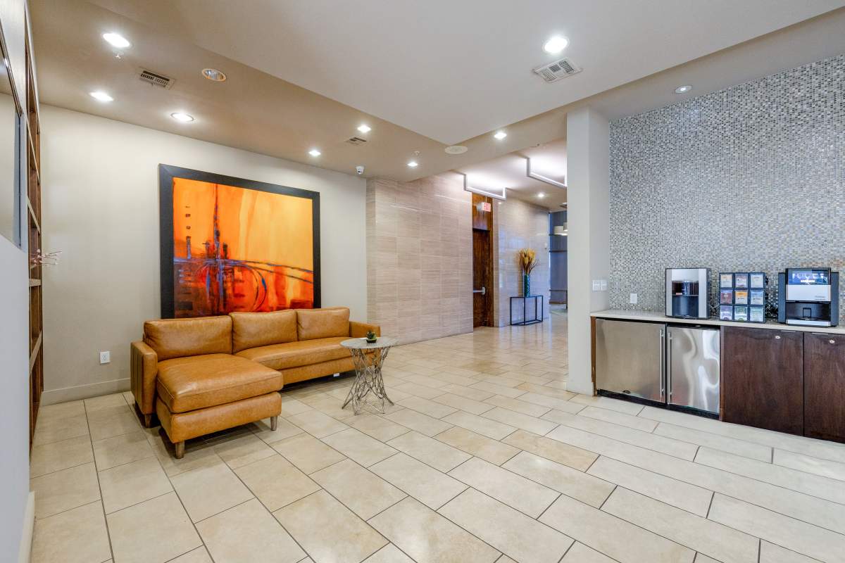 Lounge area at Century Medical District in Dallas, Texas