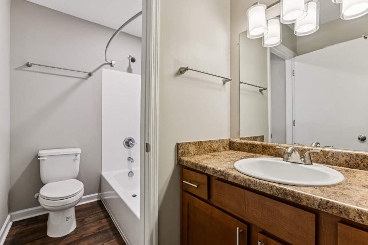 Resident bathroom with tub at Ashford Place in Clarksville, Tennessee