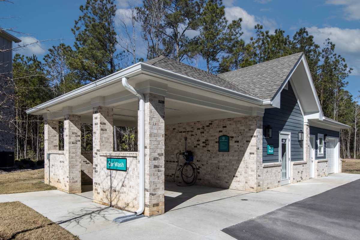 Community car wash area at South City Apartments in Summerville, South Carolina