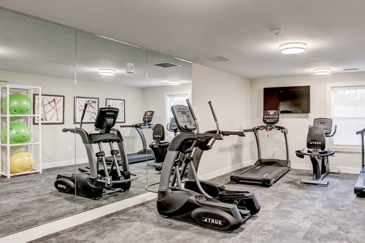 Well-equipped fitness center at Snowden Creek in Eldersburg, Maryland