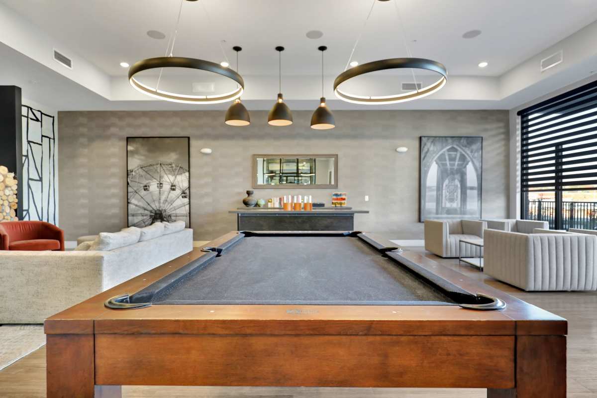 Pool table at Gateway Lofts in Lansing, Michigan