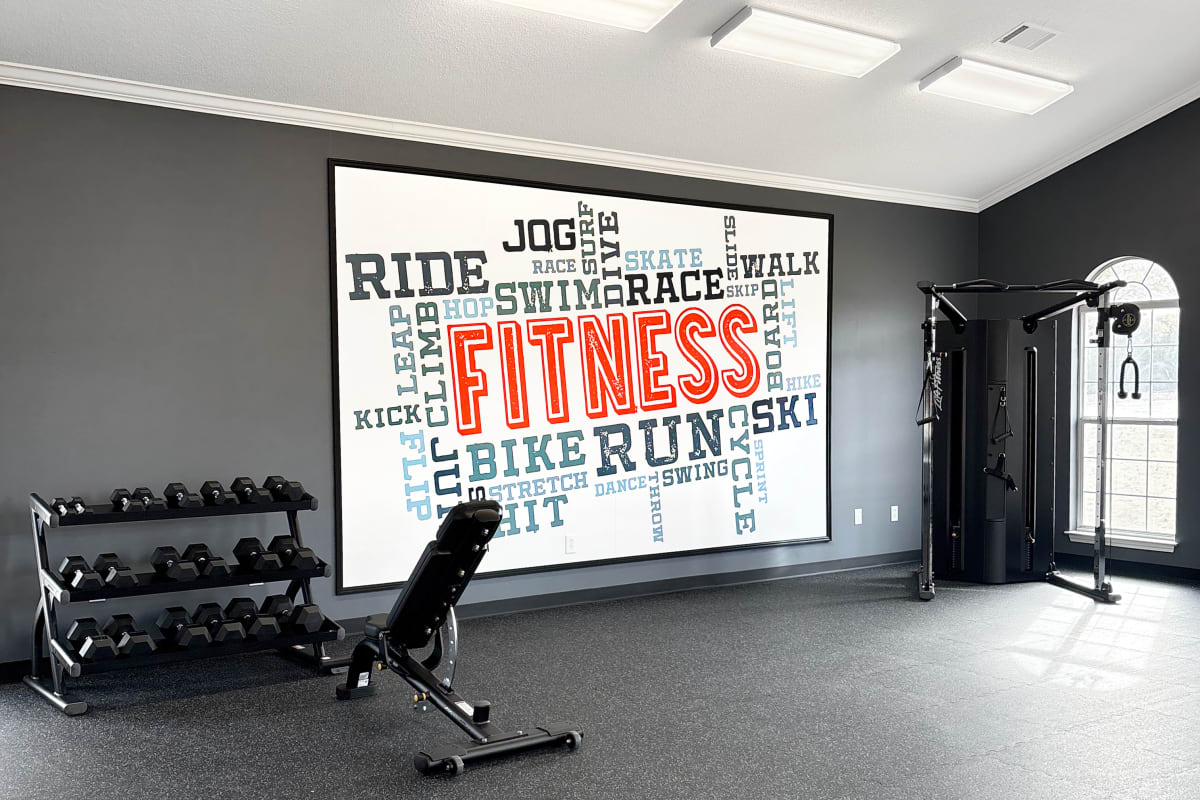 On-site fitness center at Atlas at Goodlett Farms in Cordova, Tennessee