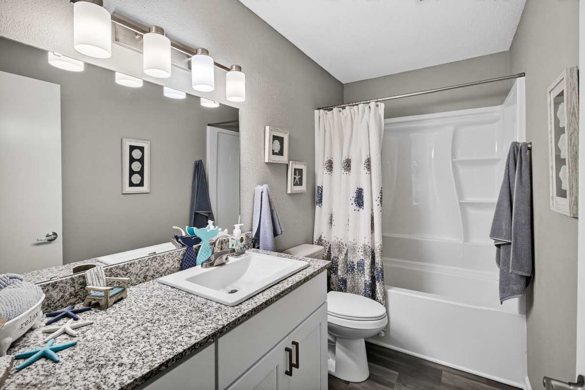 Model bathroom at Trinity Lakes in Cordova, Tennessee