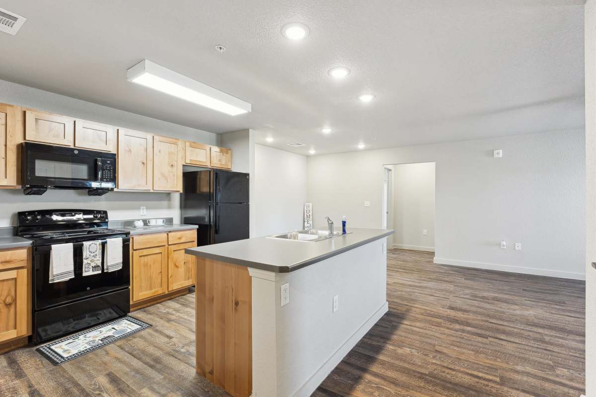 View of a kitchen at Amber Ridge in Angleton, Texas