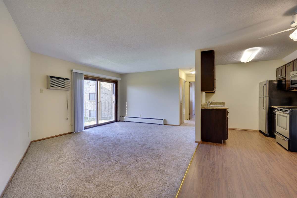 Spacious and well-lit apartment with private balcony at Fountain Terrace in New Brighton, Minnesota