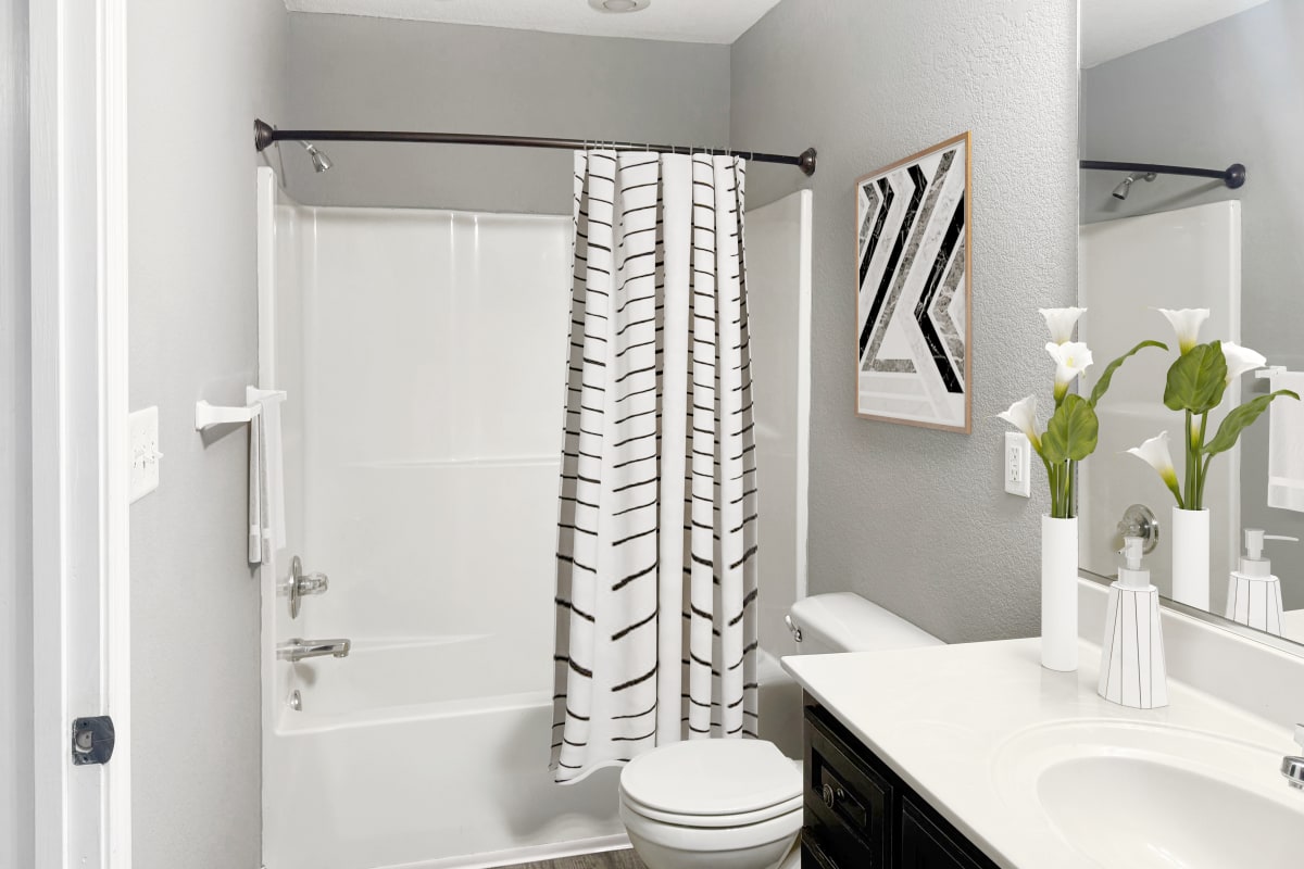 Model bathroom at Willow Creek Townhomes in Jonesboro, Arkansas