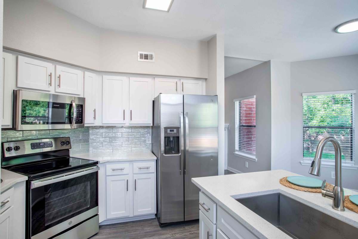 Kitchen area at The Park at Waterford Harbor in Kemah, Texas