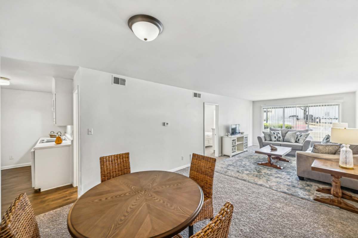 Open floor plan living and dining space at Sedgefield in Florence, South Carolina
