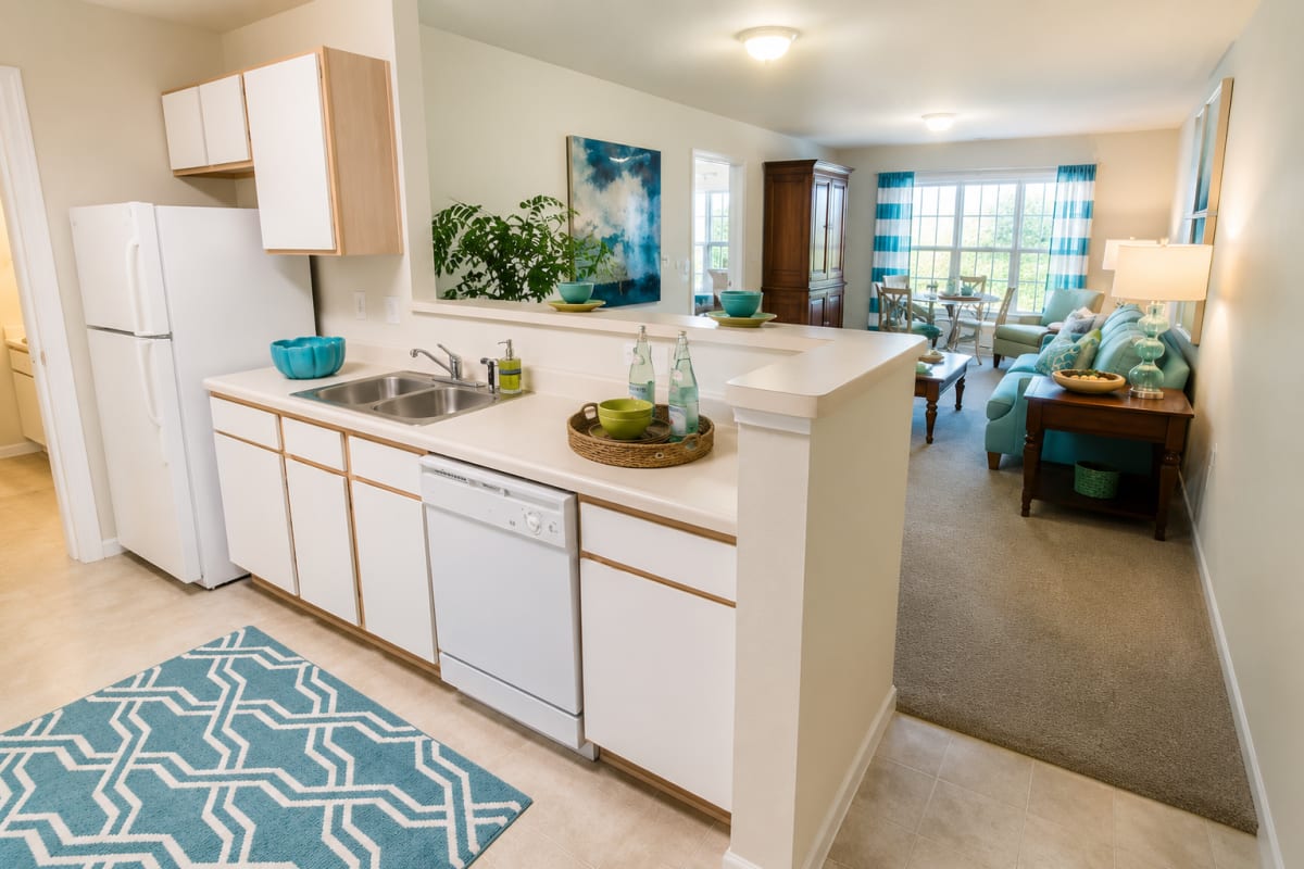 Bright and open kitchen at Reserve at Jacksonville Commons in Jacksonville, North Carolina