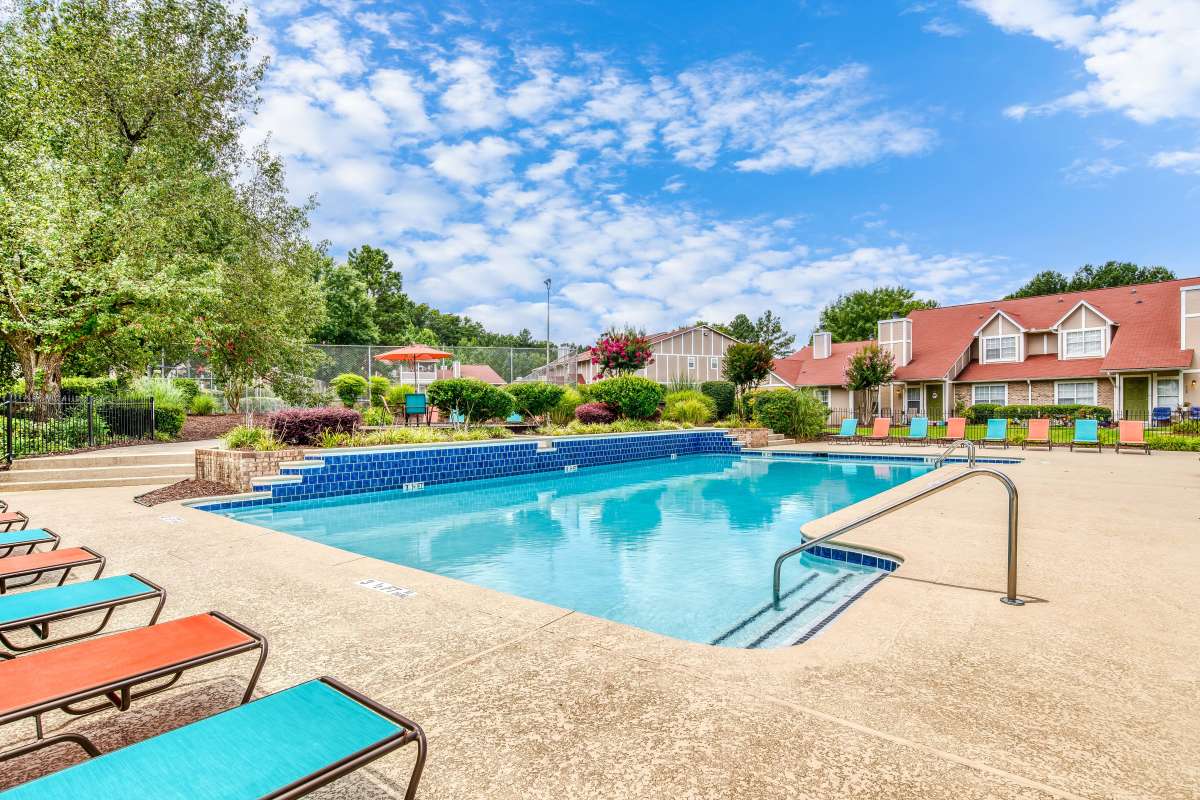 Community swimming pool at Courts at Waterford in Chattanooga, Tennessee