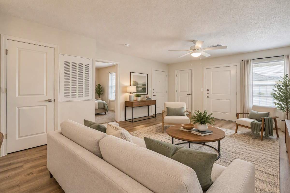 Living room at Meadowbrook Plaza in Houston, Texas 