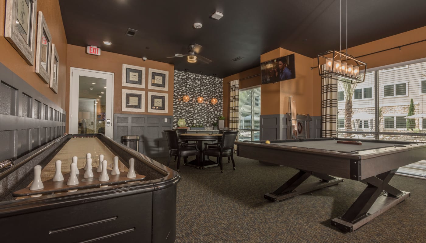 Clubhouse w/ a Game Room at The Abbey at Dominion Crossing in San Antonio, Texas